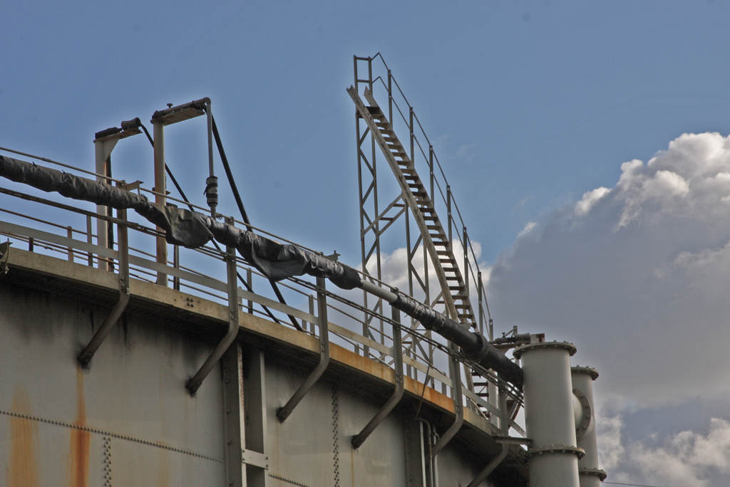 Old, derelict Gas-Holder in Newport