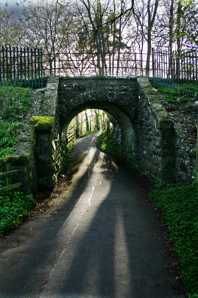 Llandrindod Wells Rock Park, Railway bridge over foot path.