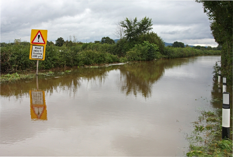 Photograph taken as part of an article on heavy flooding in Herefordshire and closed roads stranding many remote houses