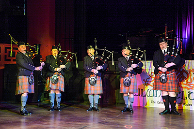 Taken onstage for visiting Pipers to a Celtic Music Festival in Porthcaw